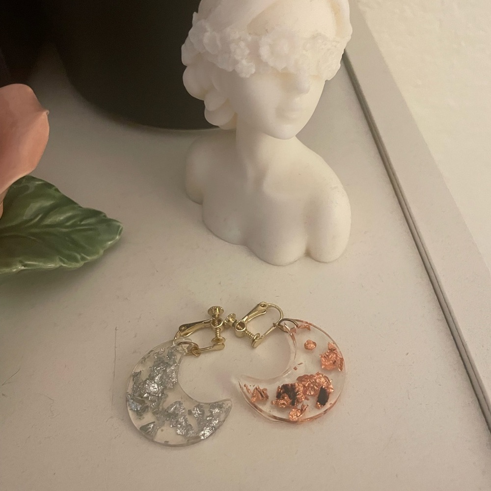 **FREE w/ any $50+ purchase** Resin Moon ClipOn Earrings